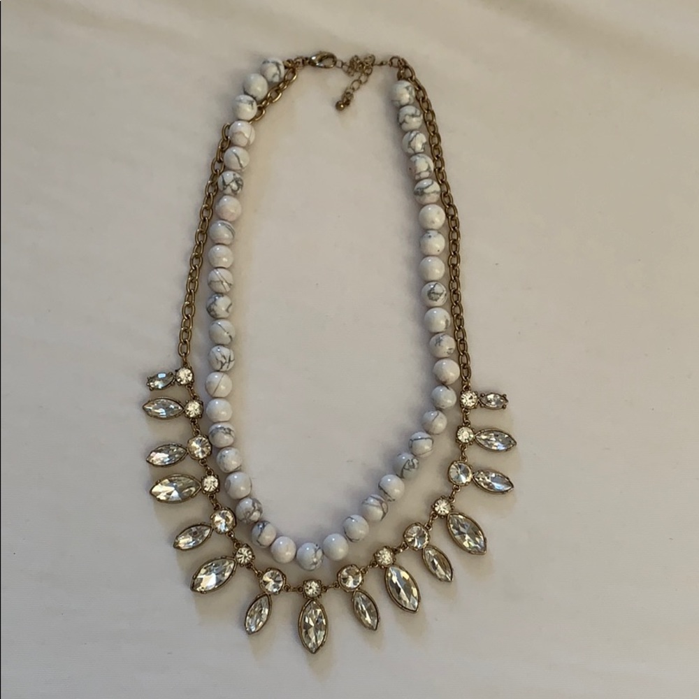 Anthropologie | crystal and light purple necklace